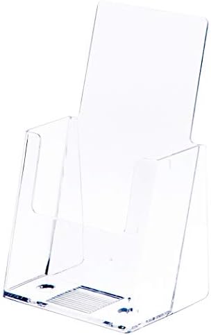 Държач за хартия/брошури Plymor от прозрачен акрил, gatefold три пъти (за плот), идеален за обекти с ширина 4 инча