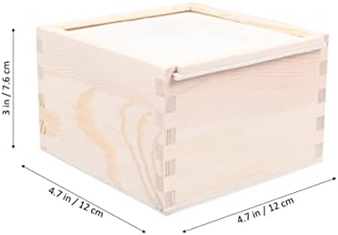 Коледен Декор Tofficu 1 бр., 19,6x19,6x7,6 см., Дървена кутия за Подарък Кутия с притискателния капак, Лесен Квадратен Подарък Калъф, Кутия За Съхранение на Гривни, Подарък Тит?