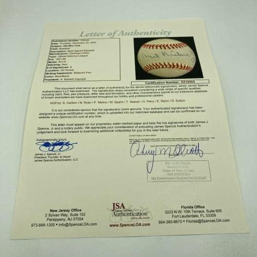 Бейзболен Клуб 300 Победи Подписа Бейзболни топки Нолан Райън Том Сивера 8 Sigs JSA COA - Бейзболни Топки С Автографи