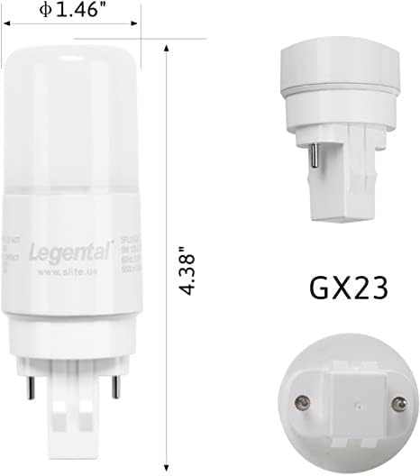 Silverlite 5 W (еквивалент на КФЛ мощност 13 W) Led лампа Stick PL GX23 с 2-пинов цокъл, 500ЛМ, дневна светлина (4000 К), задвижвани от 120-277 и баласт КФЛ, UL класифицирани, 2 бр.
