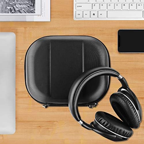 Калъф за слушалки Geekria Shield, който е Съвместим с Sennheiser PXC 550-II Wireless, EPOS Adapt 660, Преносим Твърд калъф за носене, чанта за носене с кабел за съхранение (черен)