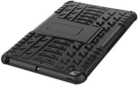Решение за носене на таблета Калъф за таблет Съвместима с iPad Mini 4 / iPad Mini 2019 Текстура гуми устойчив на удари Защитен калъф от TPU + PC със Сгъваема дръжка, Поставка за Защита на таблета (Цвят: черен)