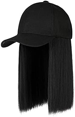 Бейзболна шапка MANHONG с прикрепена за косата, бейзболна шапка с дълга права коса, регулируема перука, мъжки шапки с юго-западно козирка