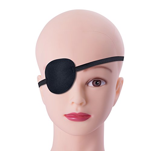 Favorde 8 Опаковки Черна Превръзка на Очите, Регулируема Превръзка на Очите от Косоглазия, Маска за очи с катарама за Възрастни и деца (Черен)