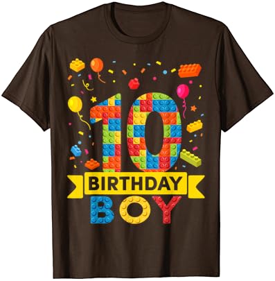 Тениска за 10-годишно момче с 10-годишни градивните Елементи на Рожден Ден