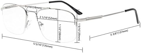 Eyekepper Прозрачни Лещи Със защита от ултравиолетови лъчи, Очила за четене в полуободке, Титановая дограма с ефект на паметта, Защита от радиация (Злато, + 3,00)