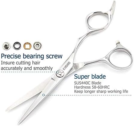 Ножица за Подстригване на коса 5,75 ИНЧА и Ножица за Изтъняване на коса 6 ИНЧА Фризьорски Ножици за подстригване на Коса и Професионални Ножици Kinsaro