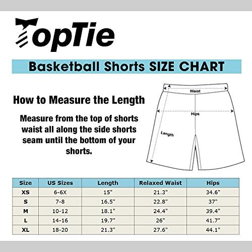 Баскетболни шорти TOPTIE Boy ' s с джобове, Спортни къси панталони с дължина 9 См