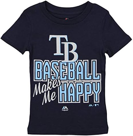 Тениска Outerstuff MLB Little Girls (4-6X) Тампа Бей Рейс Baseball Makes Me Happy