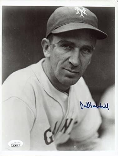 Бейзболен клуб Карл Хаббелла КОПИТО Подписа снимка с размер 8x10 с JSA COA - Снимки на MLB с автограф