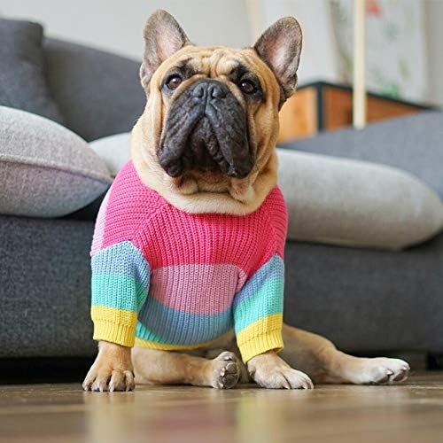 Пуловер за кучета HJKOGH, Зимно Топло Облекло за Малки Кучета, Коледен Костюм, Вязаная Дрехи за Кучета (Размер: код M)