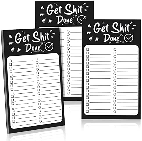 bvya 3 Магнитни notepad за хладилник с обратна страна - за списък с храни, списък за пазаруване, списък със задачи, напомняния, рецепти - Бележник за водене на записки и тетрадка за записи за 50 листа в бележника