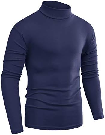 Мъжки Основни Тениски с високо Воротом и дълъг ръкав Beauhuty, мек вълнен плат Вязаный Случайни Пуловер, Топ
