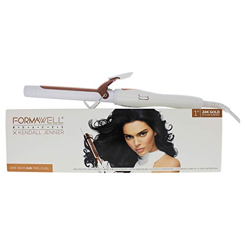 Плойка маша за коса Formawell Beauty x Kendall Jenner One Inch 24-каратово Злато Pro, Сверхбыстрое се загрява до 430 ° F с led дисплей, климатик отрицателни йони, двойно напрежение, 8-крак кабел не спутывается.