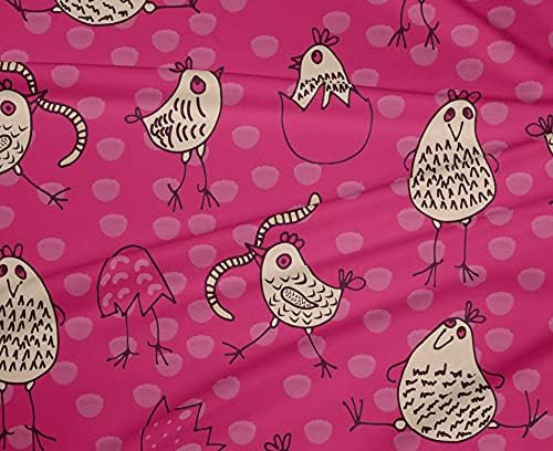 oneOone Тъкан от полиестер и Ликра Пурпурен цвят, Материал за шиене Kawai, Кърпа с принтом ширина 56 см-0Q