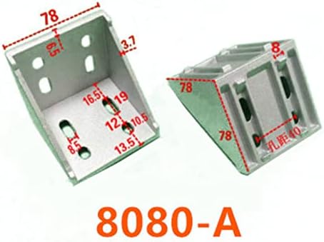 DEPILA 8080 Алуминиев профил европейски стандарт Ъглова скоба на 90 градуса Код 8080 Тип на Ъглов детайли на Съединителната детайл под прав ъгъл Профили (Цвят: сребърен размер: 8080-C)