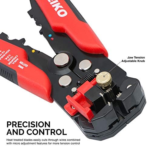 NEIKO 01924A Автоматичен инструмент за отстраняване на кабели 3 в 1, нож и пресклещи, Автоматични самостоятелно регулиране клещи, режещи до 10 AWG