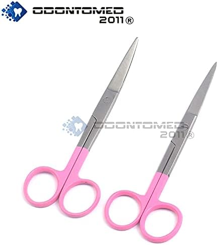 OdontoMed2011, Страната, от 2 теми, Работни Ножици са Остри, прави и Извити, дръжка с покритие 5,5 Розов цвят