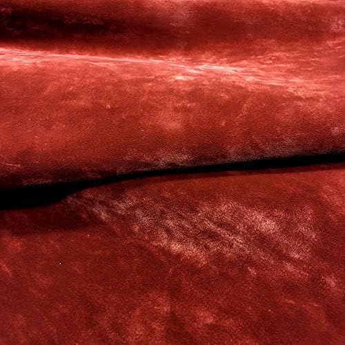 Кадифе материя, подобна на замшу, Луксозна тапицерия на дивана, материал за diy, машинно пране и устойчивост на петна - Един ярд 36 x 54 (червен)