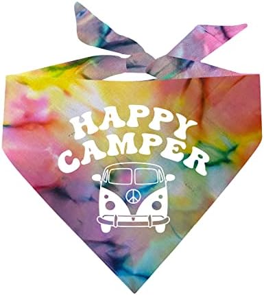 Кърпа за кучета Happy Camper Van Life с ластик за вратовръзка и триъгълна цвят (различни цветове)