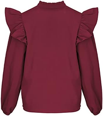 Средновековният Селянин Блузи за Жени, Елегантни и Модерни Ризи Хенли с Ръкави-Котлони и Рюшами, Обикновена Блузи-Ризи и Дамски Блузи с V-образно деколте