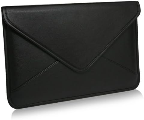 Калъф BoxWave за Lenovo C330 Convertible 2-in-1 Chromebook (11,6 ) (калъф от BoxWave) - Луксозни кожена чанта-месинджър, дизайн своята практика-плик от изкуствена кожа - черно jet black