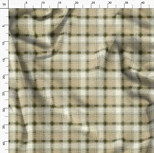 Плат от futon джърси Soimoi, кърпа с изображение в клетката, ширина 58 см
