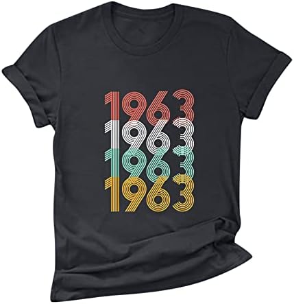 Подарък за 60-ия Рожден ден, Реколта Тениска 1963 Г. За мъжете И жените 60 Години, Тениска С Писмото Принтом, Летни Тениски На Рожден Ден