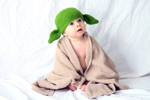 Памучни прежди от Млечни протеини, Ръчно изработени Star Wars Baby Йода hat Зелена шапка Гоблина с уши - Multiple