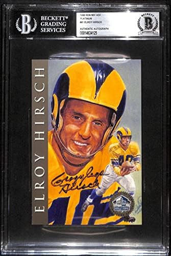41 Elroy Хирш - 1998 Рон Микс КОПИТО Платина Футболни картички Autos (Звезда), Футболни топки БГД с автограф
