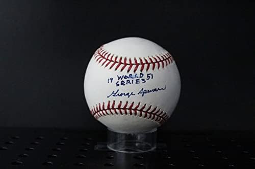 Автограф на Джордж Спенсър (51 Световните серии) в бейзбола Auto PSA/DNA AL56536 - Бейзболни топки с автографи