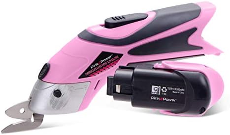 Розови Електрически Ножици за Бродерия Power с Два Резервни Заменяеми Остриета