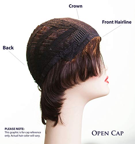 Европейският перука от човешка коса Freeda - Dorothy тъмно кафяво многопосочен отгоре от кожа, размер M