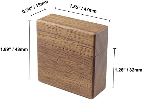 Дървена Тънка Кутия за Годежни Пръстени DSHOM, Кутия за Пръстени с Панти Капак от Орехово дърво за Съхранение на Годежни Пръстени