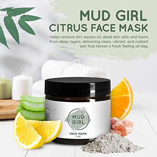Цитрусовая маска за лице с Кал Girl - Напълно естествено средство за овлажняване на кожата, глинена маска, спа-процедура, органична, подходящ за вегани, кал, пилинг, грижа за себе си, козметични средства, еластична