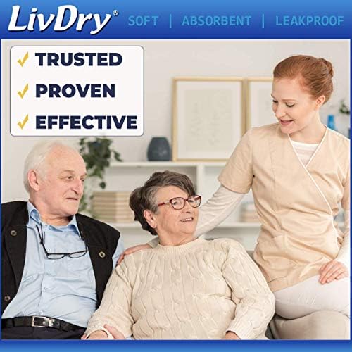 Бельо LivDry Adult L от Незадържане на урина + Втулки Hyper 1600 Booster Pad за мъже и Жени | Повишена Впитываемость с контрол на миризмата