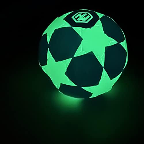 Холографски нажежен футболна топка HOLOWIN за нощни игри и тренировки, светещи в тъмното, отразяваща със светкавица на камерата, отразява Светлината, Играчки-подаръци за момчета, деца и мъже (размер 5)