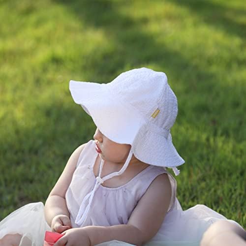 Слънчеви Шапки DASMINI за Бебета и малки Деца С Широка Периферия UPF 50 +, Солнцезащитная Шапка-Кофа, Скъпа Регулируема Шапка