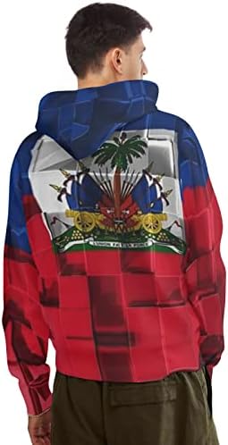 Мъжки спортен костюм от 2 теми, Hoody с флага Хаити, Комплект Спортни Панталони, Всекидневни, Спортни Костюми За Бягане