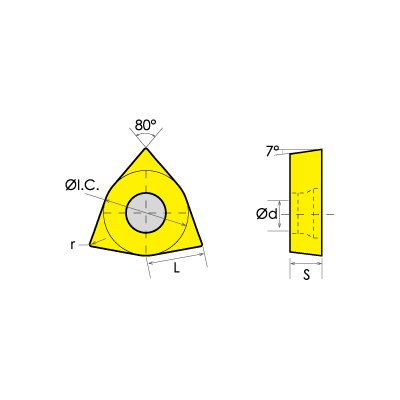 Сверлильная плоча, циментиран trigona HHIP WCMI 80 градуса (Различен: 7/32-5/16IC)